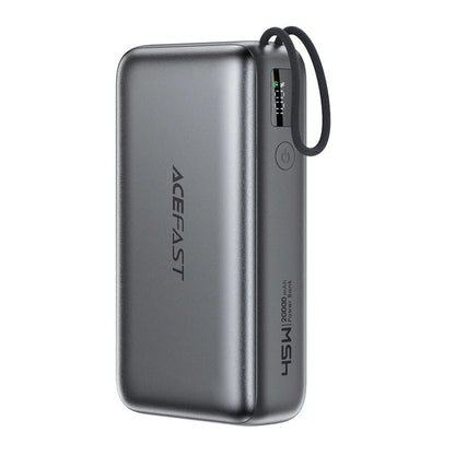 Zewnętrzna bateria Acefast M34, 20000mAh, 45W, QC + PD, 1 x USB-A - 2 x USB-C, Szara