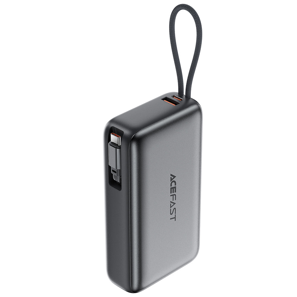 Zewnętrzna bateria Acefast M34, 20000mAh, 45W, QC + PD, 1 x USB-A - 2 x USB-C, Szara
