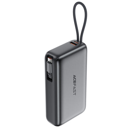 Zewnętrzna bateria Acefast M34, 20000mAh, 45W, QC + PD, 1 x USB-A - 2 x USB-C, Szara