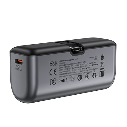 Powerbank Acefast M9, 5000mAh, 20W, PD, 2 x USB-C, Czarny