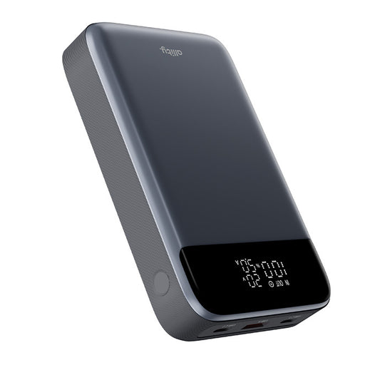 Zewnętrzna bateria Allity. APB-200 PocketPower, 19200mAh, 130W, QC + PD, 1 x USB-A - 2 x USB-C, Szary