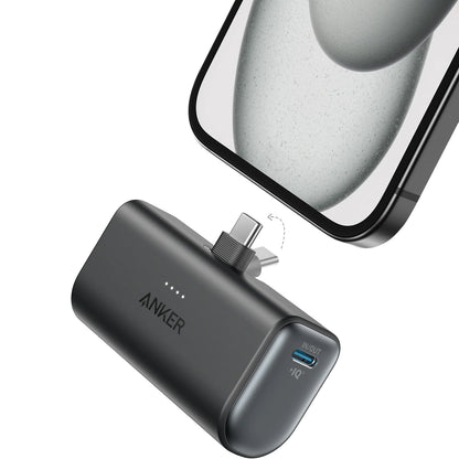 Zewnętrzna bateria Anker Nano, 5000mAh, 22.5W, PD, 2 x USB-C, Czarna A1653H11
