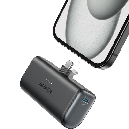 Zewnętrzna bateria Anker Nano, 5000mAh, 22.5W, PD, 2 x USB-C, Czarna A1653H11