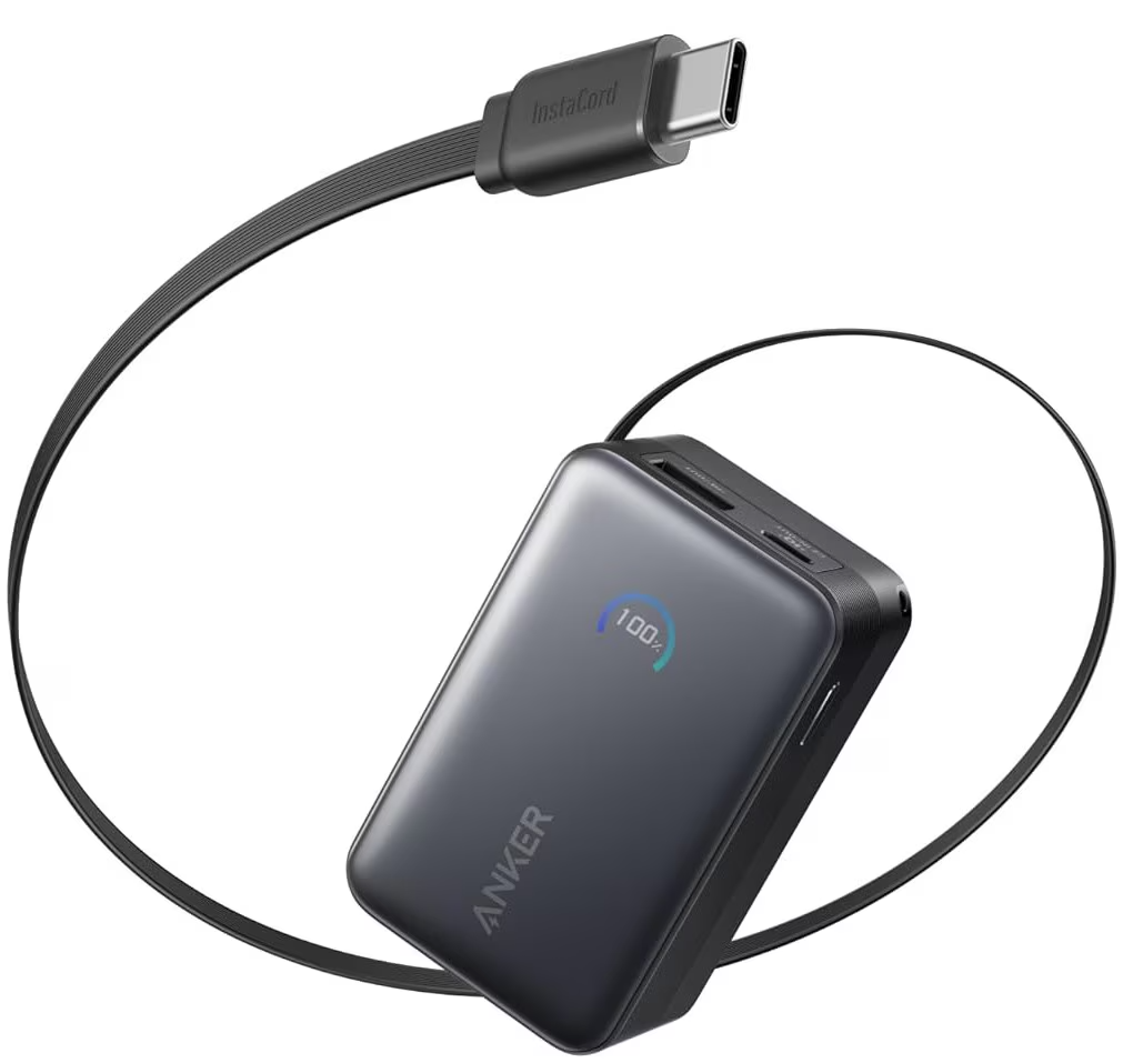 Zewnętrzna bateria Anker Nano, 10000mAh, 45W, QC + PD, 1 x USB-A - 1 x USB-C, Czarna A1638H11