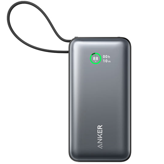 Zewnętrzna bateria Anker Nano, 10000 mAh, 30 W, QC + PD, 1 x USB-A - 2 x USB-C, czarna A1259G11