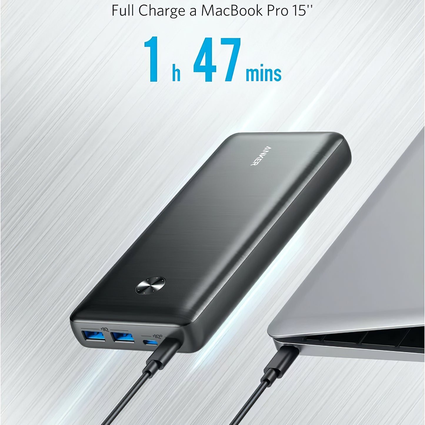 Bateria zewnętrzna Anker PowerCore III Elite, 25600 mAh, 87 W, QC + PD, 2 x USB-A - 2 x USB-C, czarna A1291H11 