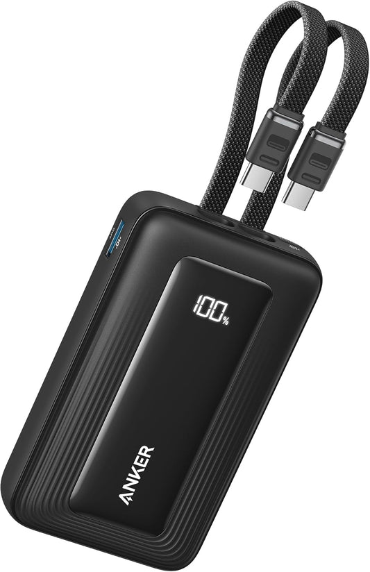 Zewnętrzna bateria Anker Zolo, 10000mAh, 35W, QC + PD, 1 x USB-A - 2 x USB-C, Czarna A1680H12