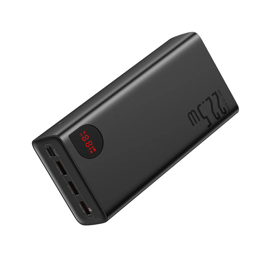 Baseus Adaman External Battery, 40000mAh, 22.5W, QC + PD, 1 x USB-C - 3 x USB-A, Black