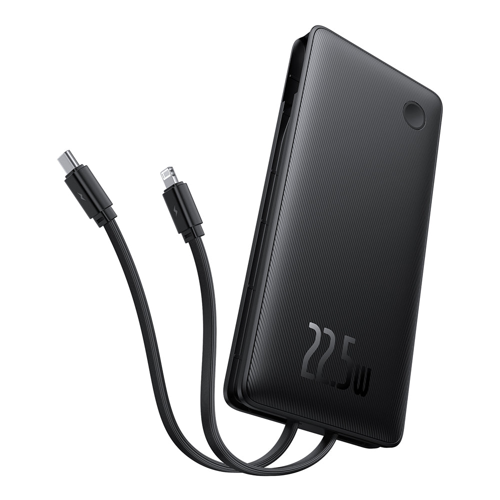 Zewnętrzna bateria Baseus Airpow Lite, 10000mAh, 22.5W, QC + PD, 1 x Lightning - 1 x USB-A - 2 x USB-C, Czarna P10067501123-00