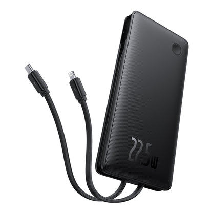 Zewnętrzna bateria Baseus Airpow Lite, 10000mAh, 22.5W, QC + PD, 1 x Lightning - 1 x USB-A - 2 x USB-C, Czarna P10067501123-00