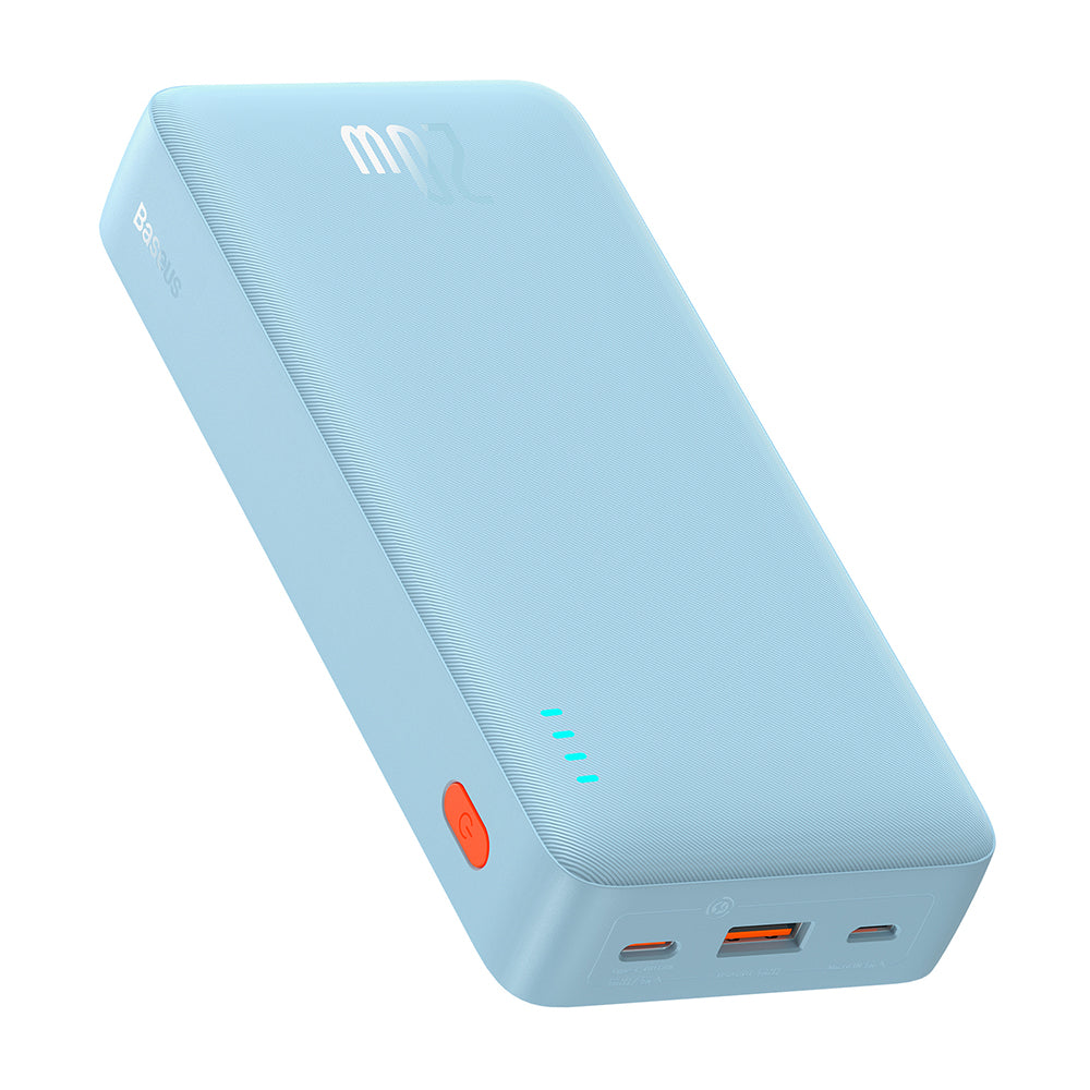 Zewnętrzna bateria Baseus Airpow, 20000mAh, 20W, QC + PD, 1 x USB-A - 1 x USB-C, Niebieska P10022804313-00