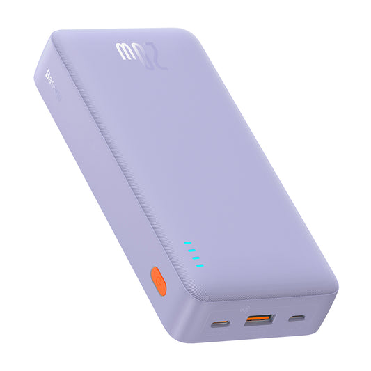Zewnętrzna bateria Baseus Airpow, 20000mAh, 20W, QC + PD, 1 x USB-A - 1 x USB-C, Fioletowy P10022804513-00