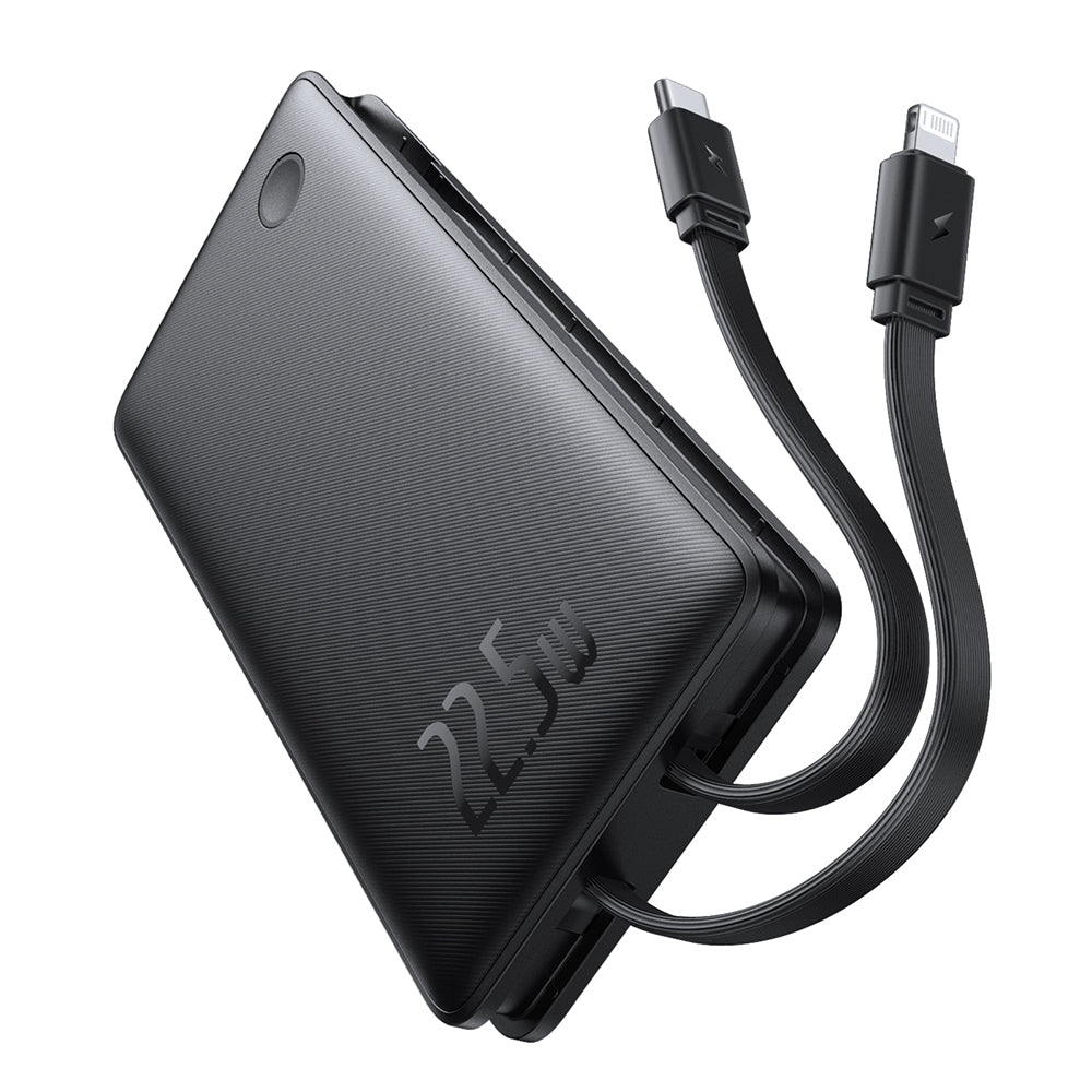 Zewnętrzna bateria Baseus Airpow Lite, 10000mAh, 22.5W, QC + PD, 1 x Lightning - 1 x USB-A - 2 x USB-C, Czarna P10067501123-00