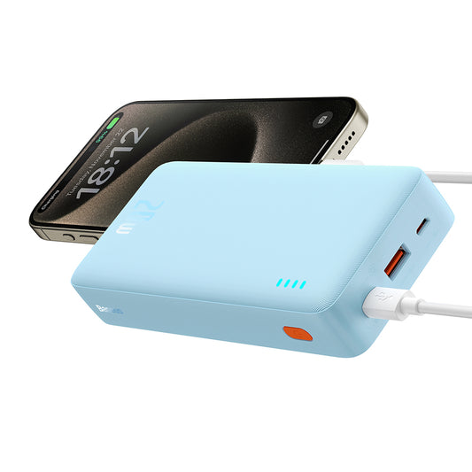 Zewnętrzna bateria Baseus Airpow, 20000mAh, 20W, QC + PD, 1 x USB-A - 1 x USB-C, Niebieska P10022804313-00