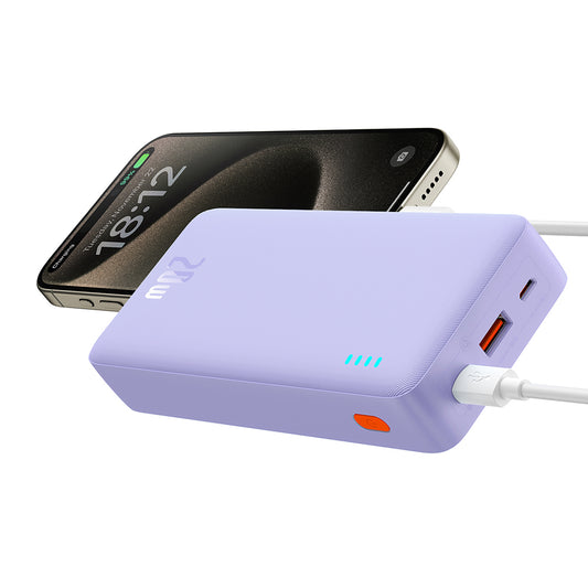 Zewnętrzna bateria Baseus Airpow, 20000mAh, 20W, QC + PD, 1 x USB-A - 1 x USB-C, Fioletowy P10022804513-00