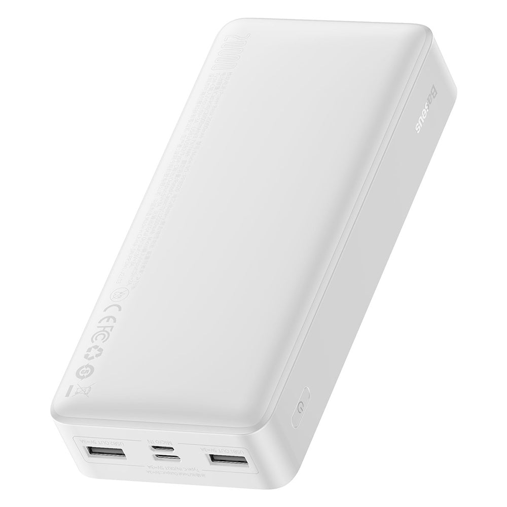 Bateria zewnętrzna Baseus Bipow, 20000 mAh, 15 W, 1 x USB-C - 2 x USB-A, biała PPBD050102 