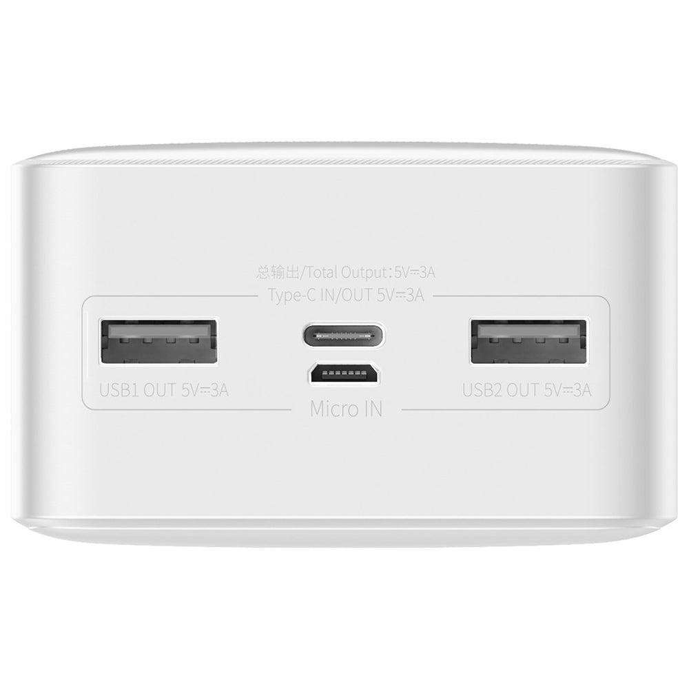Zewnętrzna bateria Baseus Bipow, 30000mAh, 15W, 1 x USB-C - 2 x USB-A, Biała PPBD050202