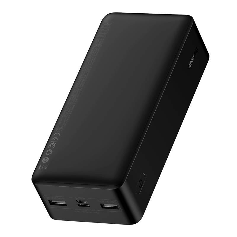 Bateria zewnętrzna Baseus Bipow, 30000 mAh, 15 W, 1 x USB-C - 2 x USB-A, czarna PPBD05050201 