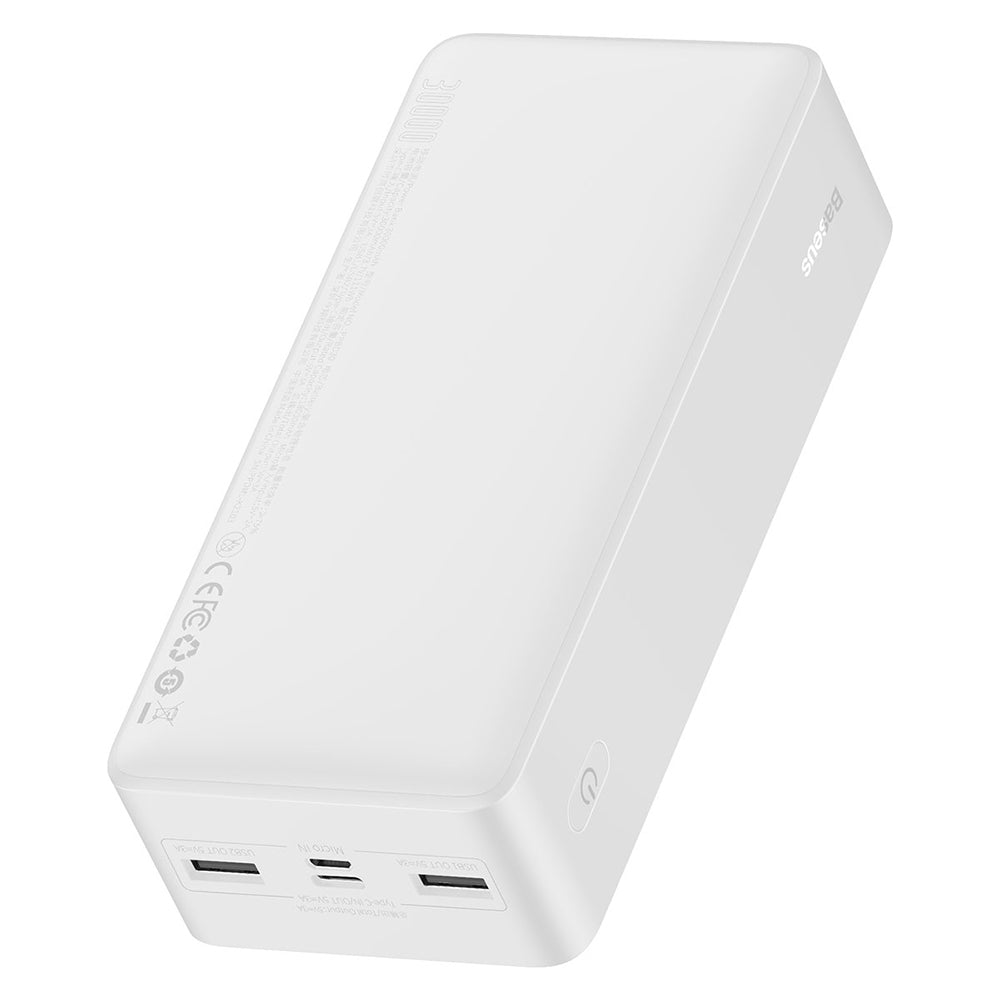 Zewnętrzna bateria Baseus Bipow, 30000mAh, 15W, 1 x USB-C - 2 x USB-A, Biała PPBD050202