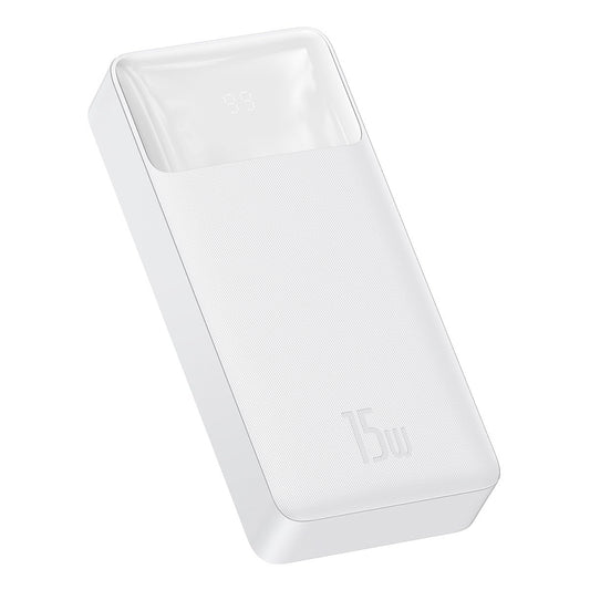 Bateria zewnętrzna Baseus Bipow, 20000 mAh, 15 W, 1 x USB-C - 2 x USB-A, biała PPBD050102 