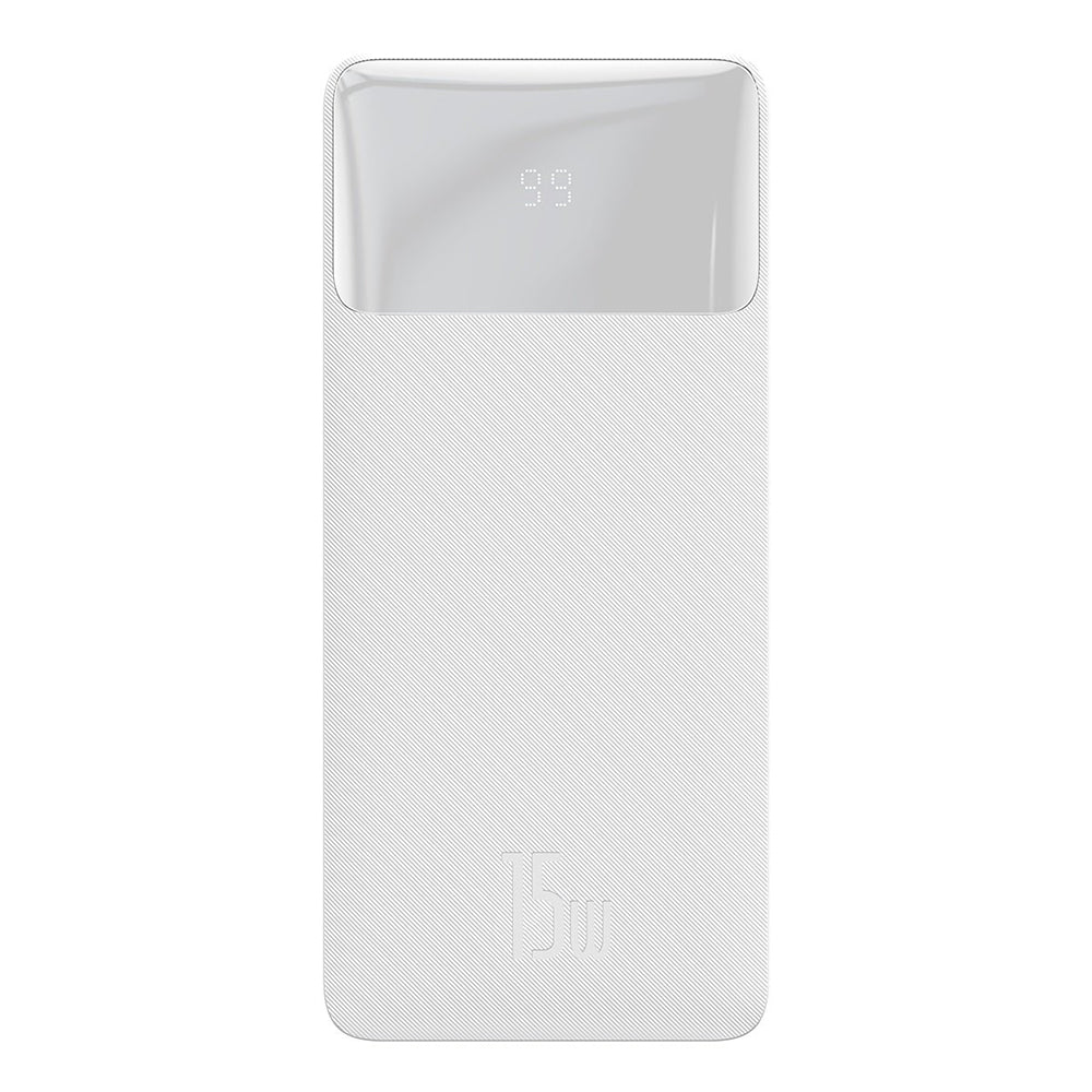Zewnętrzna bateria Baseus Bipow, 30000mAh, 15W, 1 x USB-C - 2 x USB-A, Biała PPBD050202