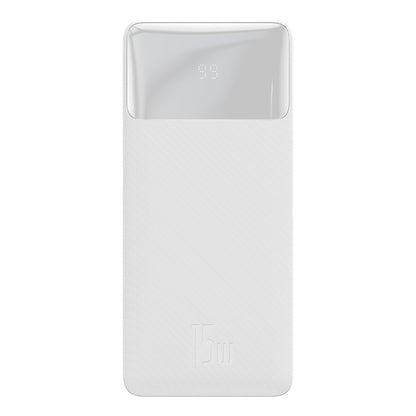 Zewnętrzna bateria Baseus Bipow, 30000mAh, 15W, 1 x USB-C - 2 x USB-A, Biała PPBD050202