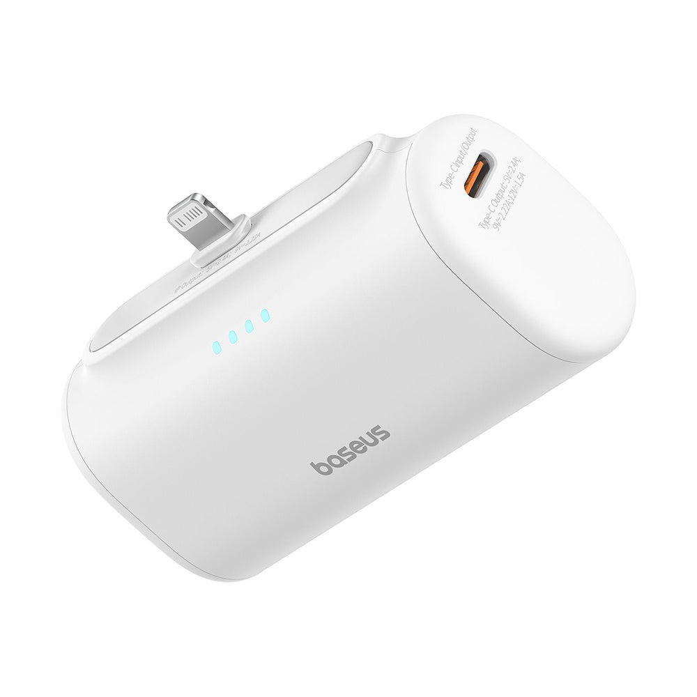 Zewnętrzna bateria Baseus Compact, 5000mAh, 20W, PD, 1 x Lightning - 1 x USB-C, Biała P10068307213-00