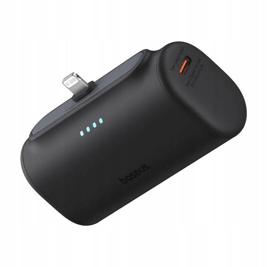 Zewnętrzna bateria Baseus Compact, 5000mAh, 20W, PD, 1 x Lightning - 1 x USB-C, Czarna P10068307113-00
