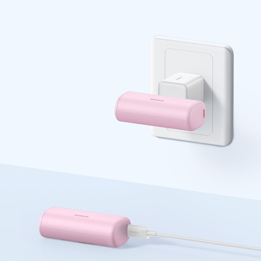Zewnętrzna bateria Baseus Compact, 5000mAh, 20W, PD, 2 x USB-C, Różowy P10068306413-00