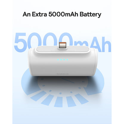 Zewnętrzna bateria Baseus Compact, 5000mAh, 20W, PD, 1 x Lightning - 1 x USB-C, Biała P10068307213-00
