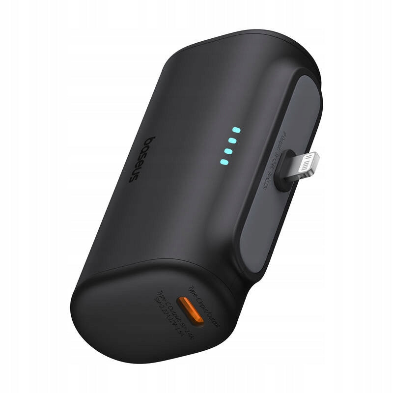Zewnętrzna bateria Baseus Compact, 5000mAh, 20W, PD, 1 x Lightning - 1 x USB-C, Czarna P10068307113-00