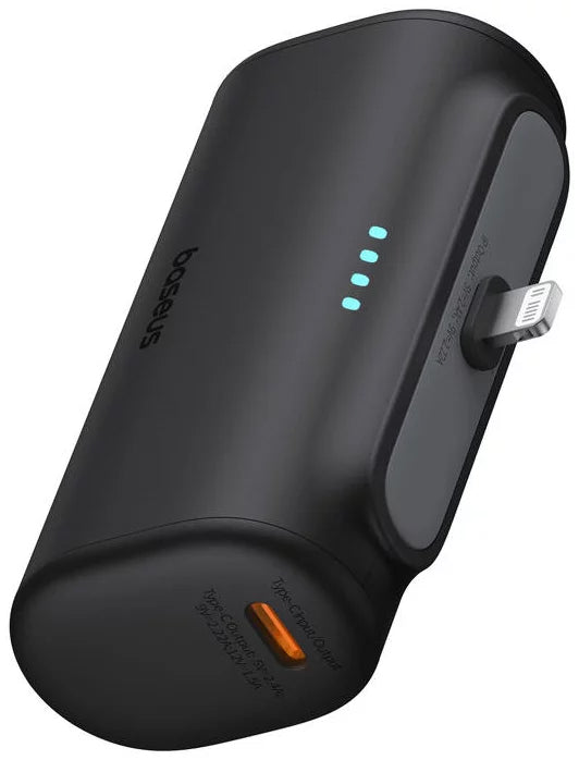 Zewnętrzna bateria Baseus Compact, 5000mAh, 20W, PD, 1 x Lightning - 1 x USB-C, Czarna P10068307113-00
