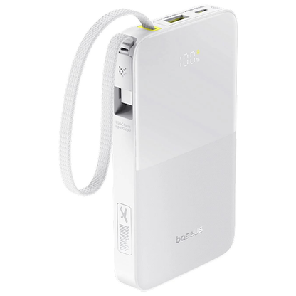 Zewnętrzna bateria Baseus EnerFill Bipow2 Pro, 10000mAh, 22.5W, QC + PD, 1 x USB-A - 2 x USB-C, Biała E0027601