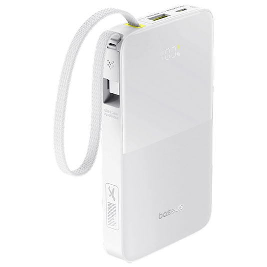 Zewnętrzna bateria Baseus EnerFill Bipow2 Pro, 10000mAh, 22.5W, QC + PD, 1 x USB-A - 2 x USB-C, Biała E0027601