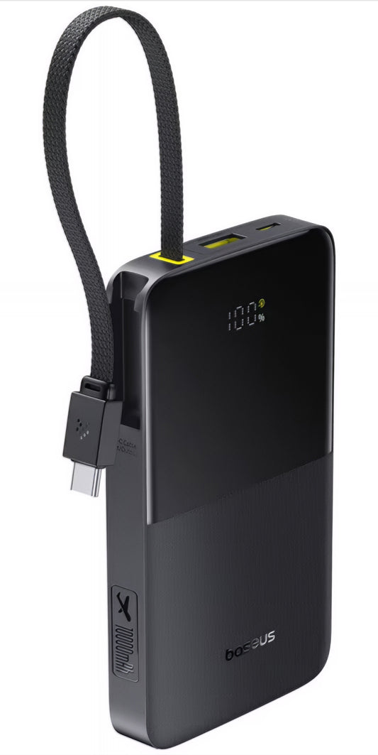 Zewnętrzna bateria Baseus EnerFill Bipow2 Pro, 10000mAh, 22.5W, QC + PD, 1 x USB-A - 2 x USB-C, Czarna E0027600