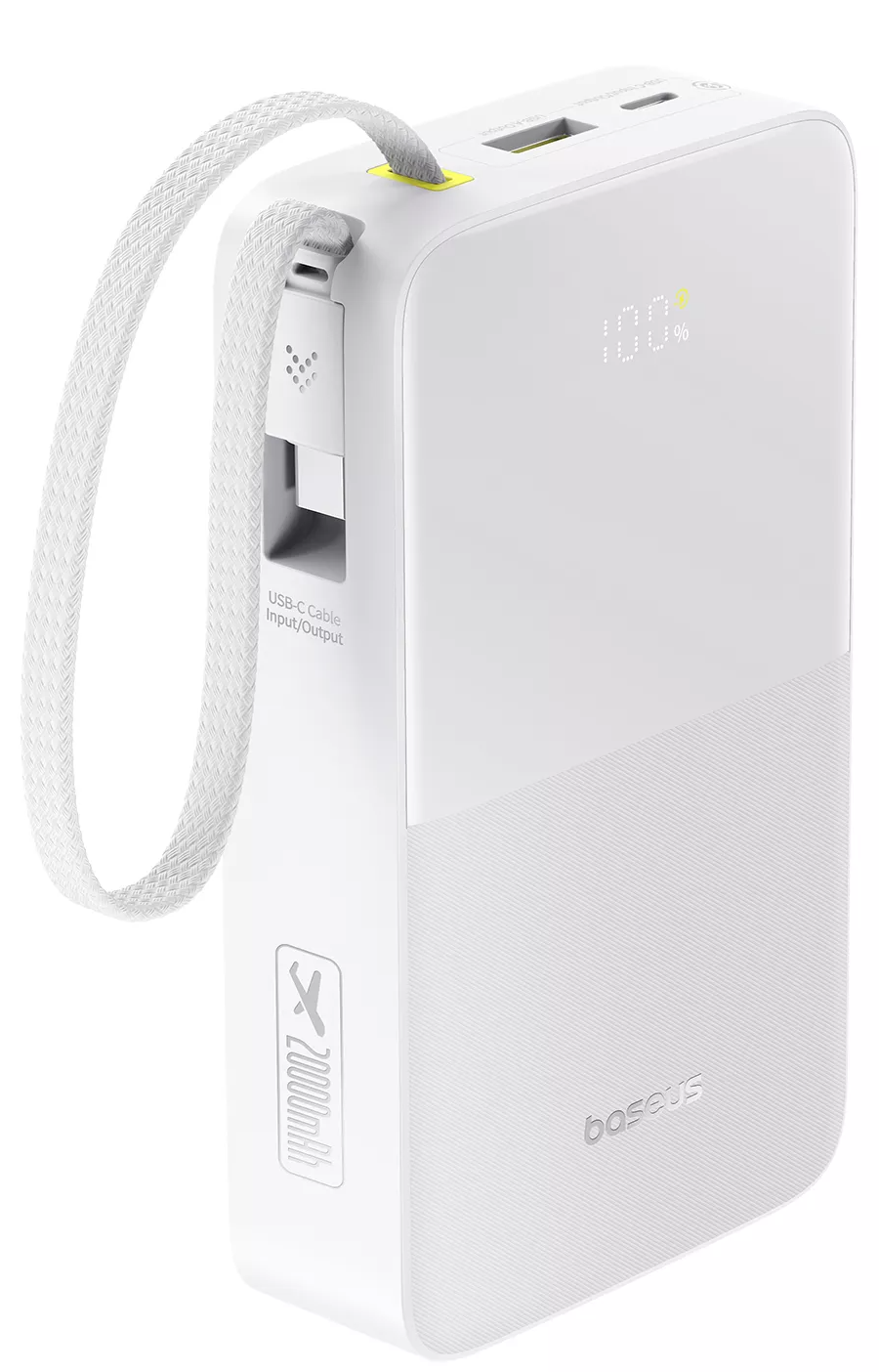 Zewnętrzna bateria Baseus EnerFill Bipow2 Pro, 20000mAh, 22.5W, QC + PD, 1 x USB-A - 2 x USB-C, Biała E0027700