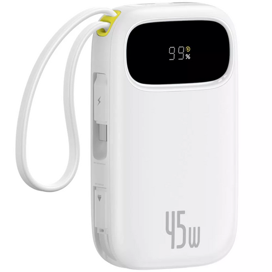 Powerbank Baseus EnerFill FC31, 20000mAh, 45W, QC + PD, 1 x Lightning - 1 x USB-A - 2 x USB-C, Biały P10082105213-00