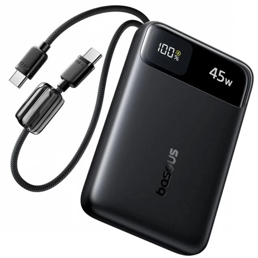 Powerbank Baseus EnerFill FC11, 10000mAh, 45W, QC + PD, 1 x USB-A - 3 x USB-C, Czarny E0031000