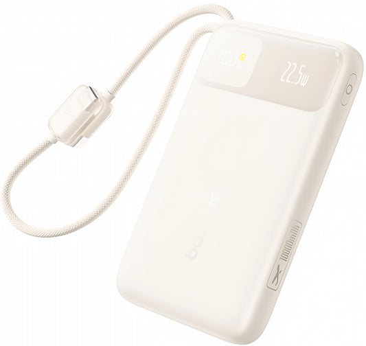 Powerbank Baseus EnerFill FC11, 10000mAh, 22.5W, QC + PD, 1 x Lightning - 1 x USB-A - 2 x USB-C, Beż E0027R05