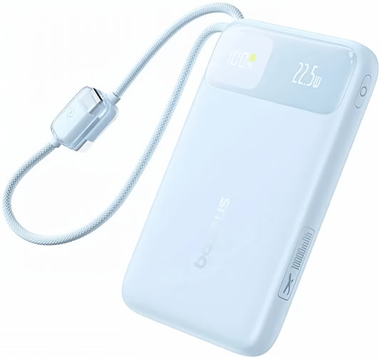 Powerbank Baseus EnerFill FC11, 10000mAh, 22.5W, QC + PD, 1 x Lightning - 1 x USB-A - 2 x USB-C, Niebieski E0027R06