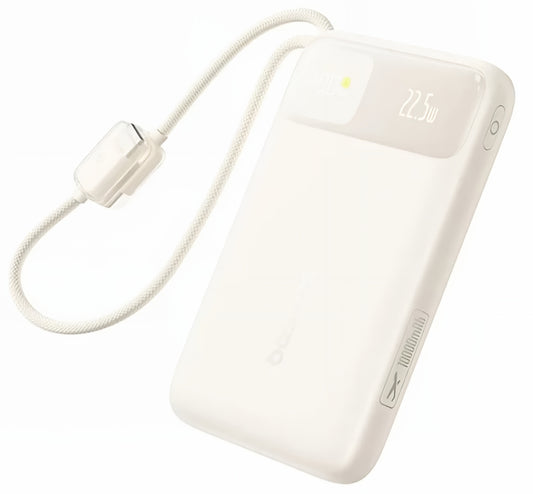 Powerbank Baseus EnerFill FC11, 10000mAh, 22,5W, QC + PD, 1 x USB-A - 3 x USB-C, Beż E0030401
