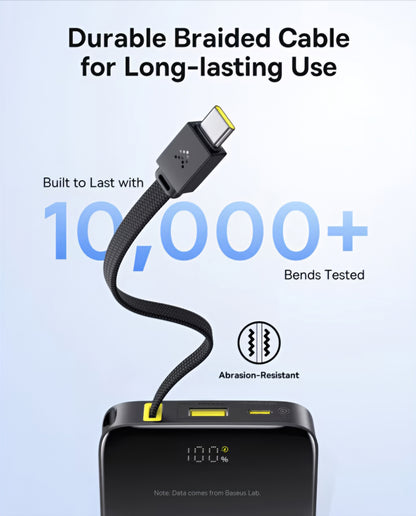 Zewnętrzna bateria Baseus EnerFill Bipow2 Pro, 10000mAh, 22.5W, QC + PD, 1 x USB-A - 2 x USB-C, Czarna E0027600