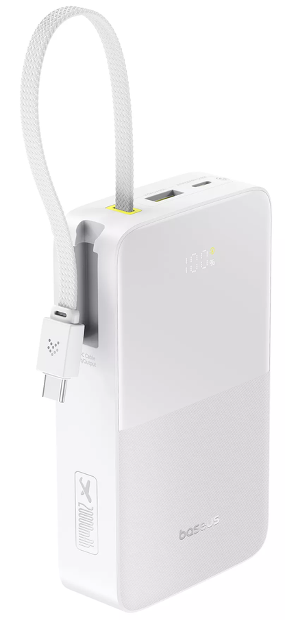 Zewnętrzna bateria Baseus EnerFill Bipow2 Pro, 20000mAh, 22.5W, QC + PD, 1 x USB-A - 2 x USB-C, Biała E0027700