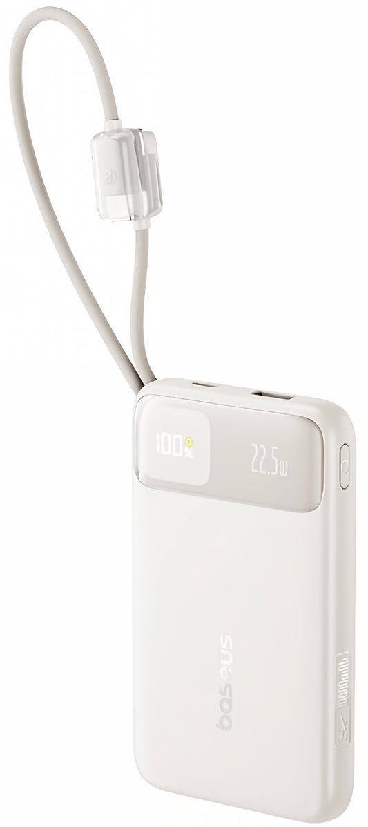 Powerbank Baseus EnerFill FC11, 10000mAh, 22.5W, QC + PD, 1 x Lightning - 1 x USB-A - 2 x USB-C, Beż E0027R05