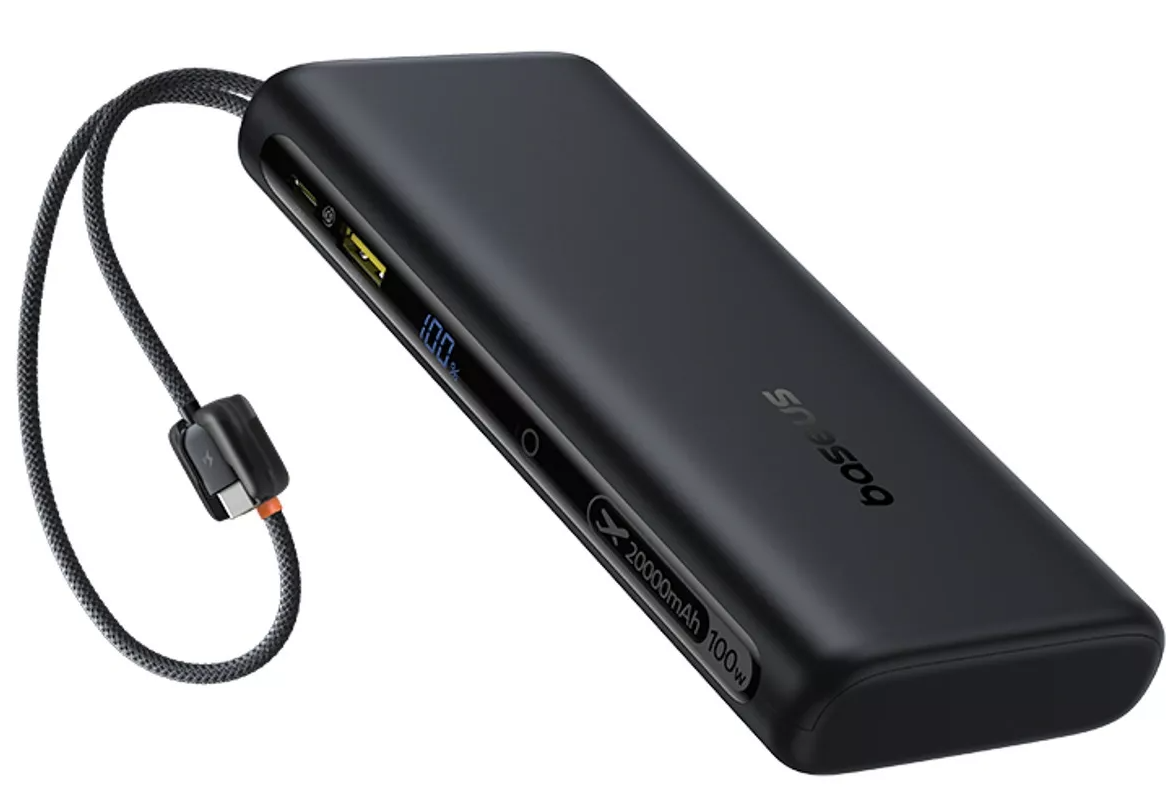Zewnętrzna bateria Baseus EnerFill FC41, 20000mAh, 100W, QC + PD, 1 x USB-A - 3 x USB-C, Czarna E0028N03