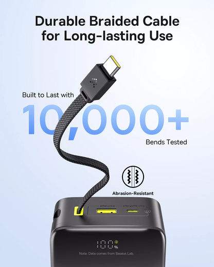 Zewnętrzna bateria Baseus EnerFill Bipow2 Pro, 30000mAh, 22.5W, QC + PD, 1 x USB-A - 2 x USB-C, Czarna E0028100