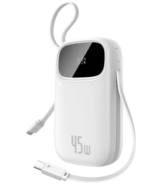 Powerbank Baseus EnerFill FC31, 20000mAh, 45W, QC + PD, 1 x Lightning - 1 x USB-A - 2 x USB-C, Biały P10082105213-00