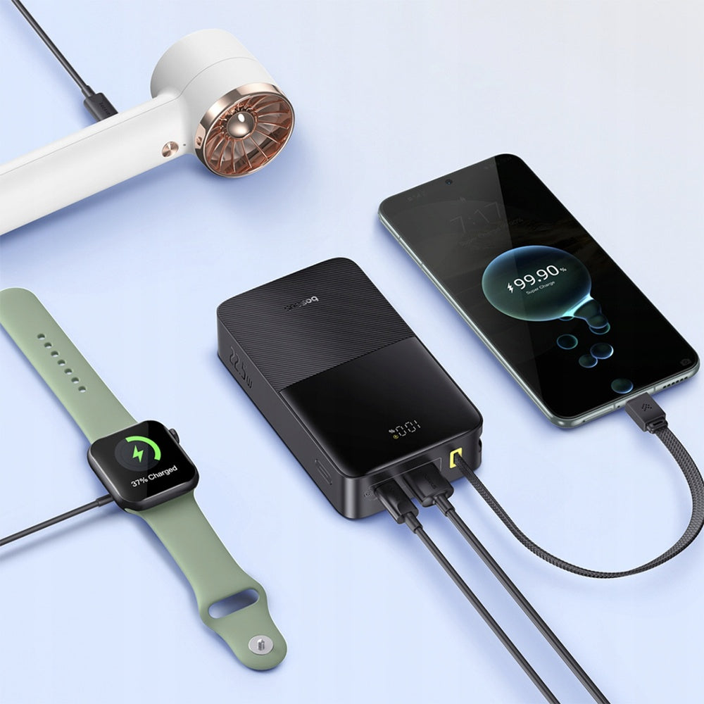 Zewnętrzna bateria Baseus EnerFill Bipow2 Pro, 20000mAh, 22.5W, QC + PD, 1 x USB-A - 2 x USB-C, Czarna E0027701