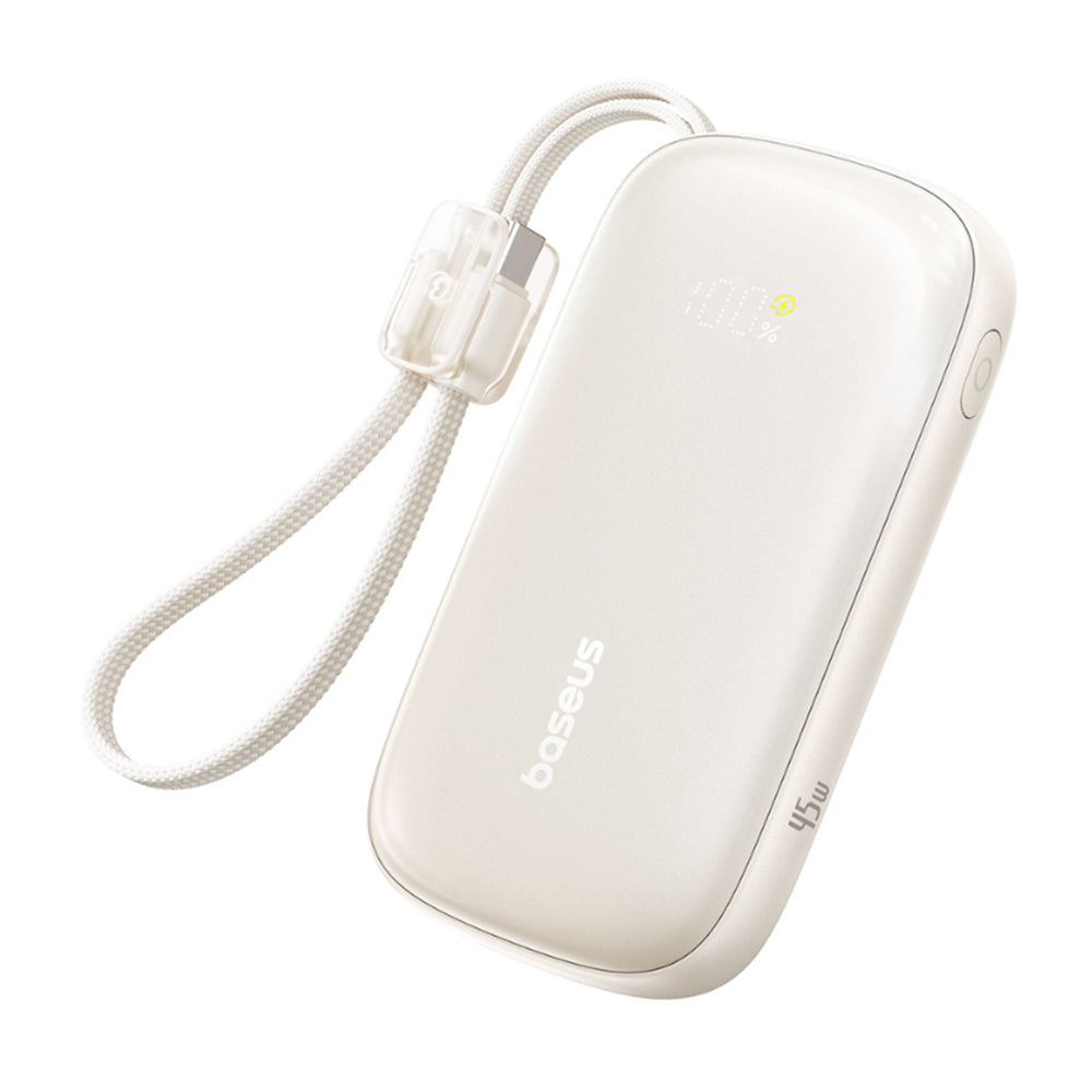 Zewnętrzna bateria Baseus EnerFill FC21 Qpow 3 Ultra, 20000mAh, 45W, QC + PD, 1 x USB-A - 1 x USB-C, Beżowy E0027P01