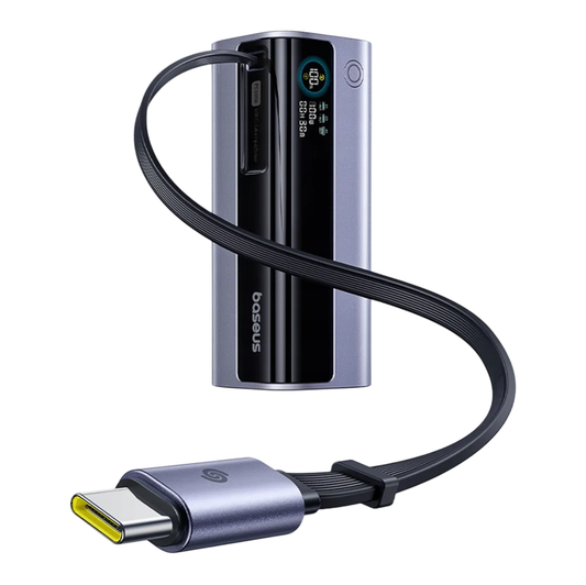 Zewnętrzna bateria Baseus EnerGeek GR11, 10000mAh, 100W, QC + PD, 1 x USB-A - 2 x USB-C, Szara E0027A01